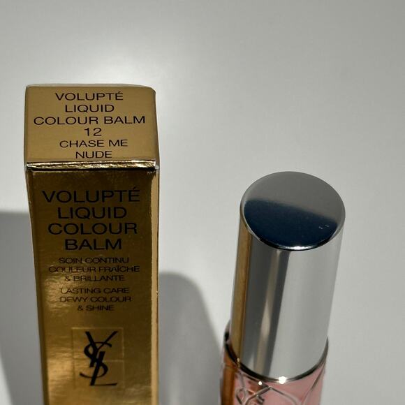 YSL Yves Saint Laurent Volupte Liquid Colour Lip Balm #12 Chase Me Nude NIB - Picture 2 of 11